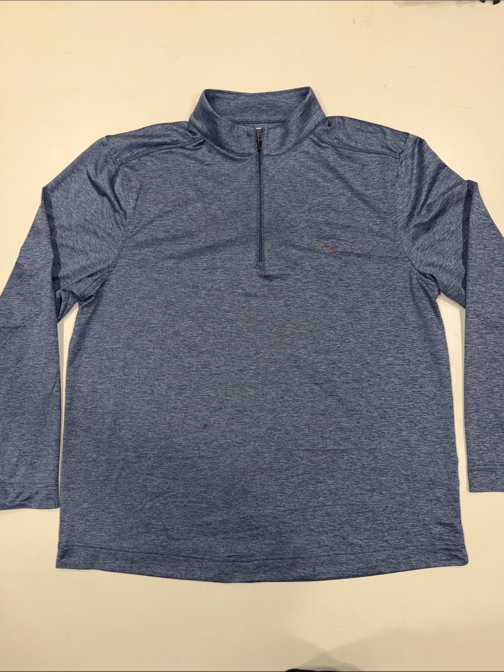 Greg Norman Collection Blue Heather Lightweight Quarter-Zip